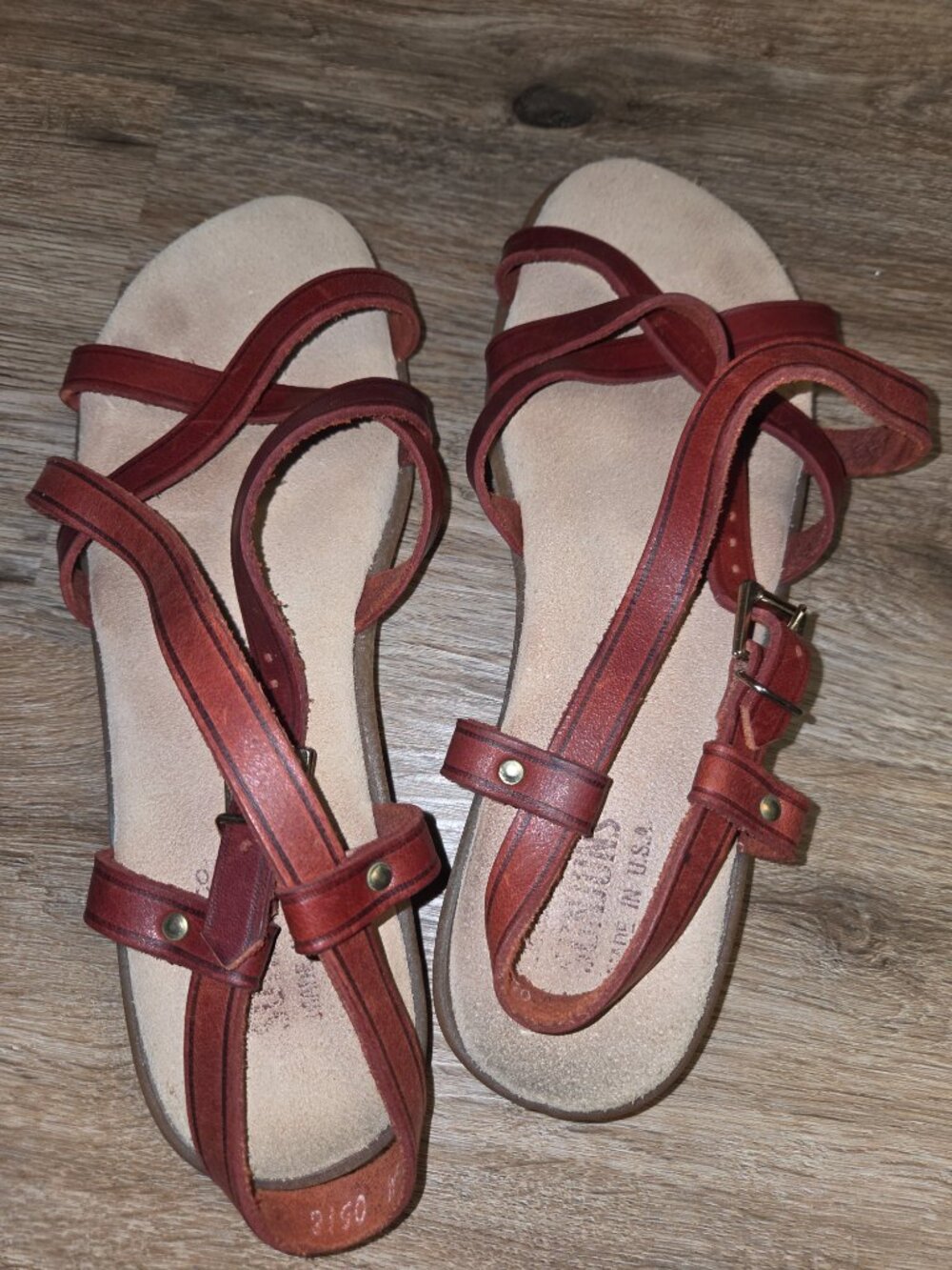 GH Bass Co women 7.5M Sanjuns Sandals Leather Strappy Slingbacks